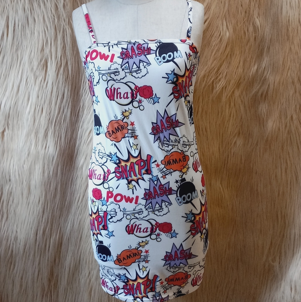 SHEIN EUR Pop Art Print Slip Dress